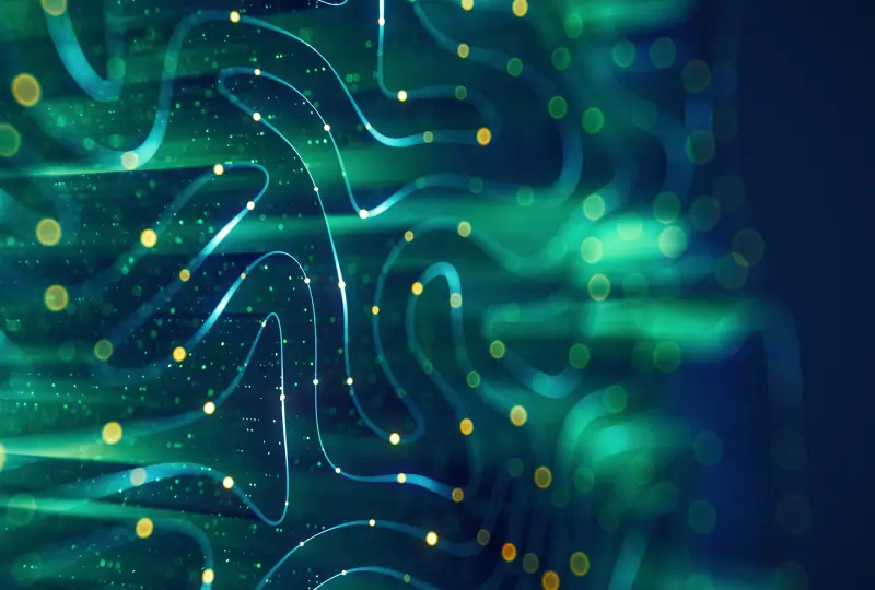 Abstract green and blue light pattern.